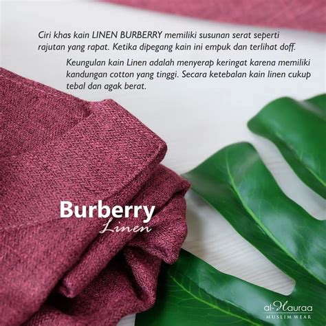 Karakteristik Kain Linen Burberry 